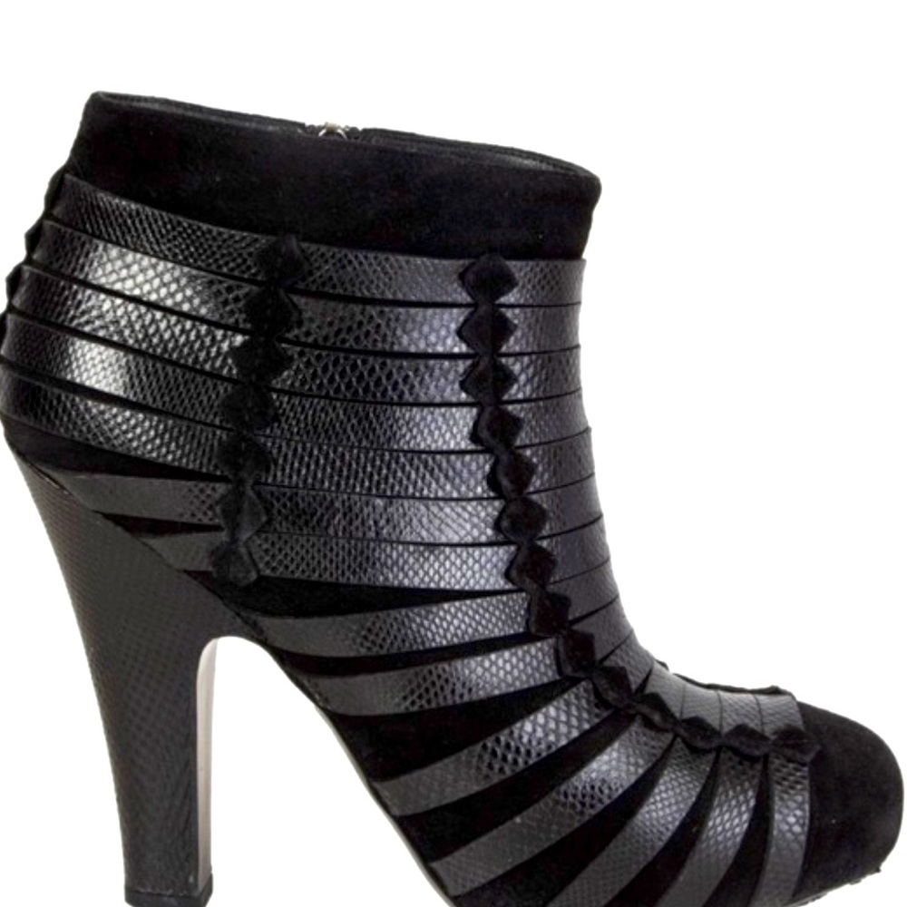 Bottega Veneta Black Lizard Suede/ Karung Luster